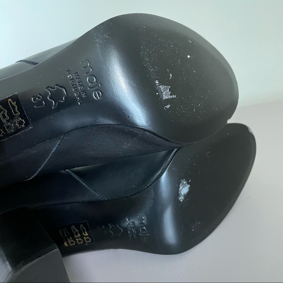 Maje black leather heeled booties 37 - Picture 5 of 6